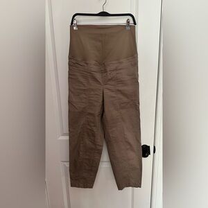 Brown High-Waisted Maternity Full Panel Pants